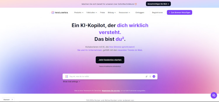 Eine Website mit dem Titel 