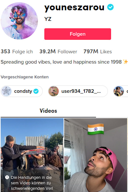 Soziale Medien-Profil von 