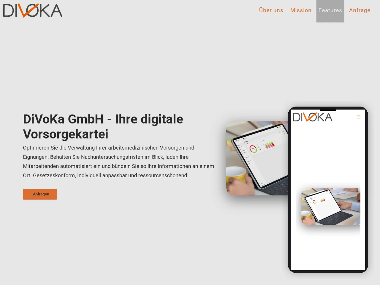 Website digitale Vorsorgekarte DiVoKa